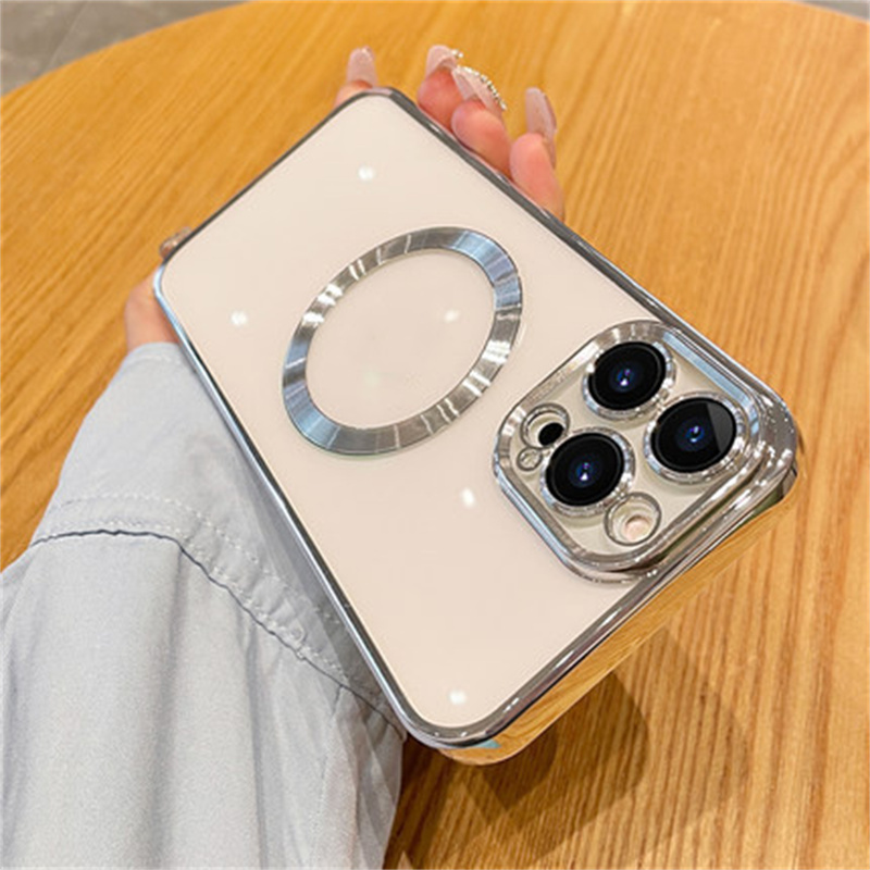 MagSafe-Compatible Glossy iPhone Case – Magnetic TPU Cover with Metallic Camera Trim - Image 9