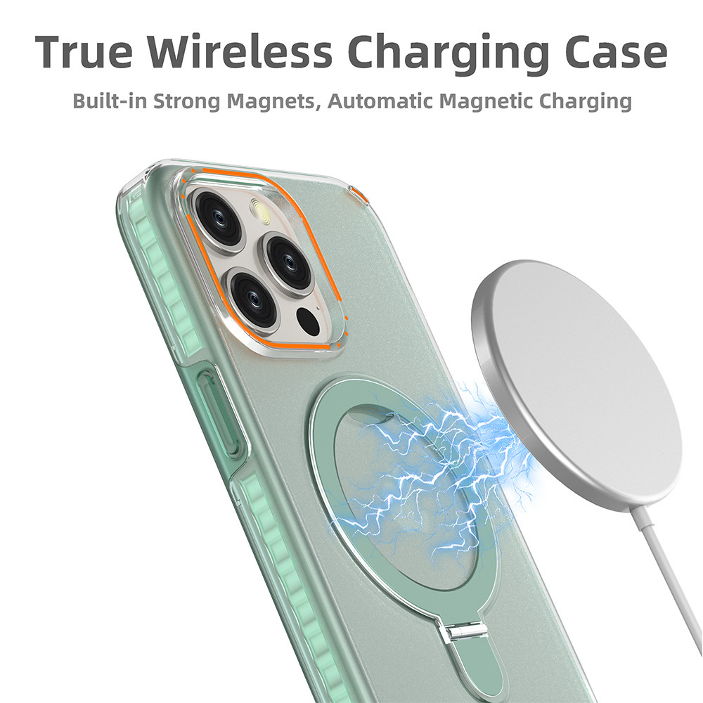 MagSafe-Compatible iPhone Case with 135° Rotating Ring Stand – Transparent Shockproof Cover - Image 5