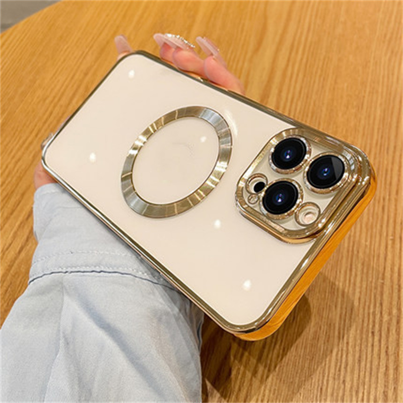 MagSafe-Compatible Glossy iPhone Case – Magnetic TPU Cover with Metallic Camera Trim - Image 4