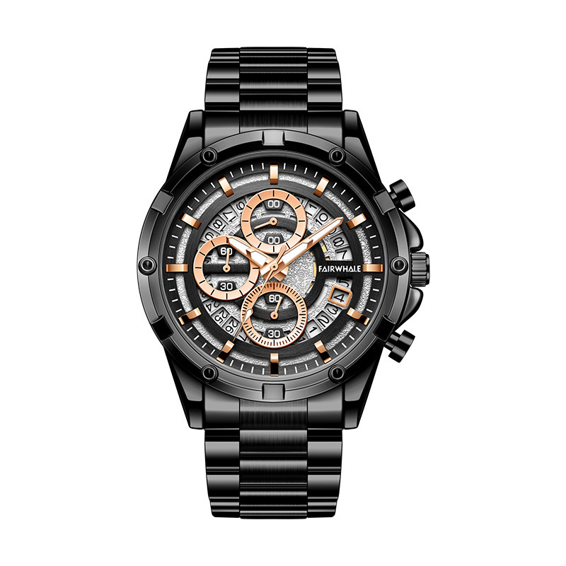 Men’s Luminous Quartz Watch – Casual Multi-Dial Metal Bracelet Wristwatch - Image 4