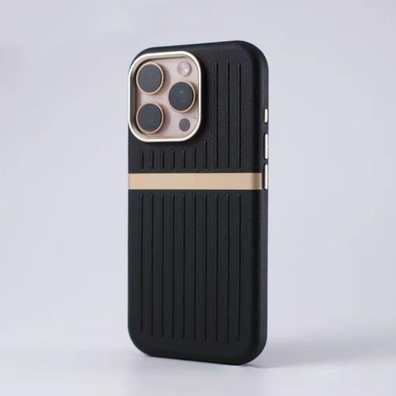 MagSafe-Compatible Ribbed Faux Leather iPhone Case – Magnetic Shock-Resistant Business Cover - Image 5