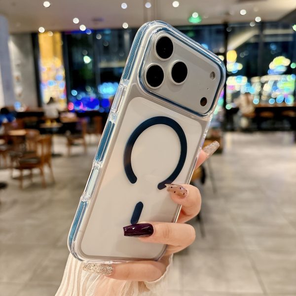Dual-Color Clear Magnetic iPhone Case – Ice-Crystal Shockproof PC Cover