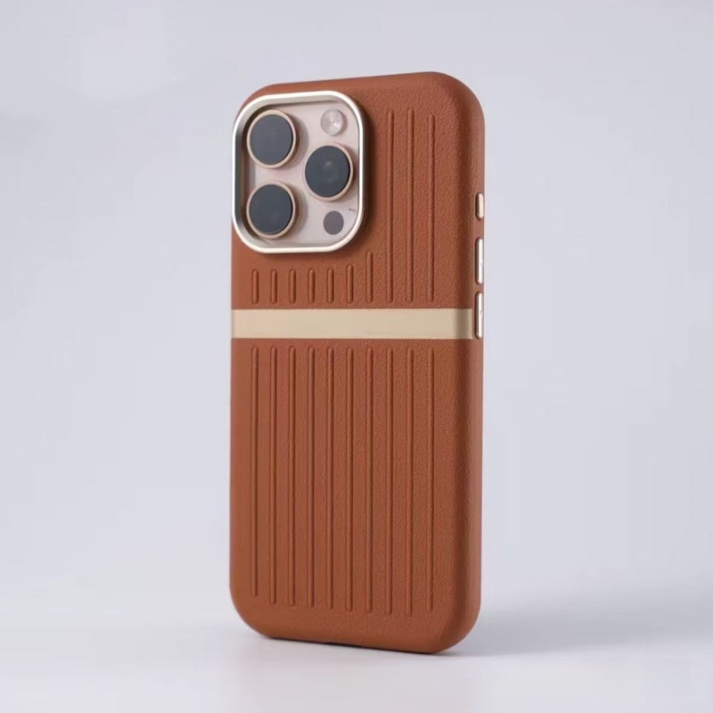 MagSafe-Compatible Ribbed Faux Leather iPhone Case – Magnetic Shock-Resistant Business Cover - Image 4