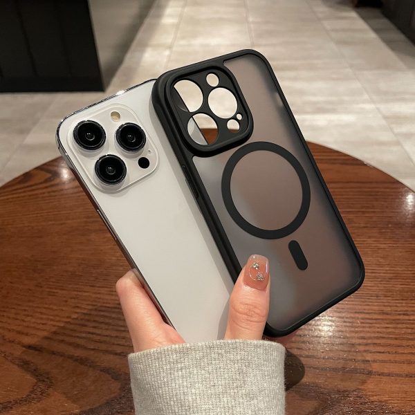 MagSafe-Compatible Matte iPhone Case – Magnetic Wireless Charging Protective Cover