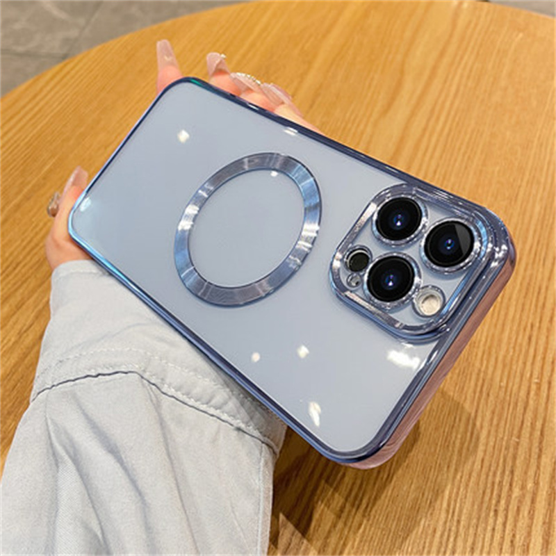 MagSafe-Compatible Glossy iPhone Case – Magnetic TPU Cover with Metallic Camera Trim - Image 8