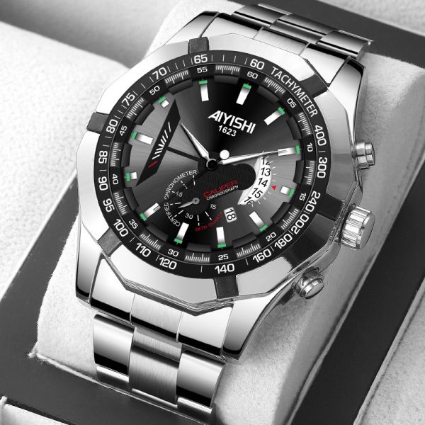 Luminous Calendar Quartz Watch – 30M Water-Resistant Business Wristwatch