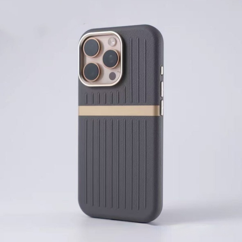 MagSafe-Compatible Ribbed Faux Leather iPhone Case – Magnetic Shock-Resistant Business Cover - Image 6