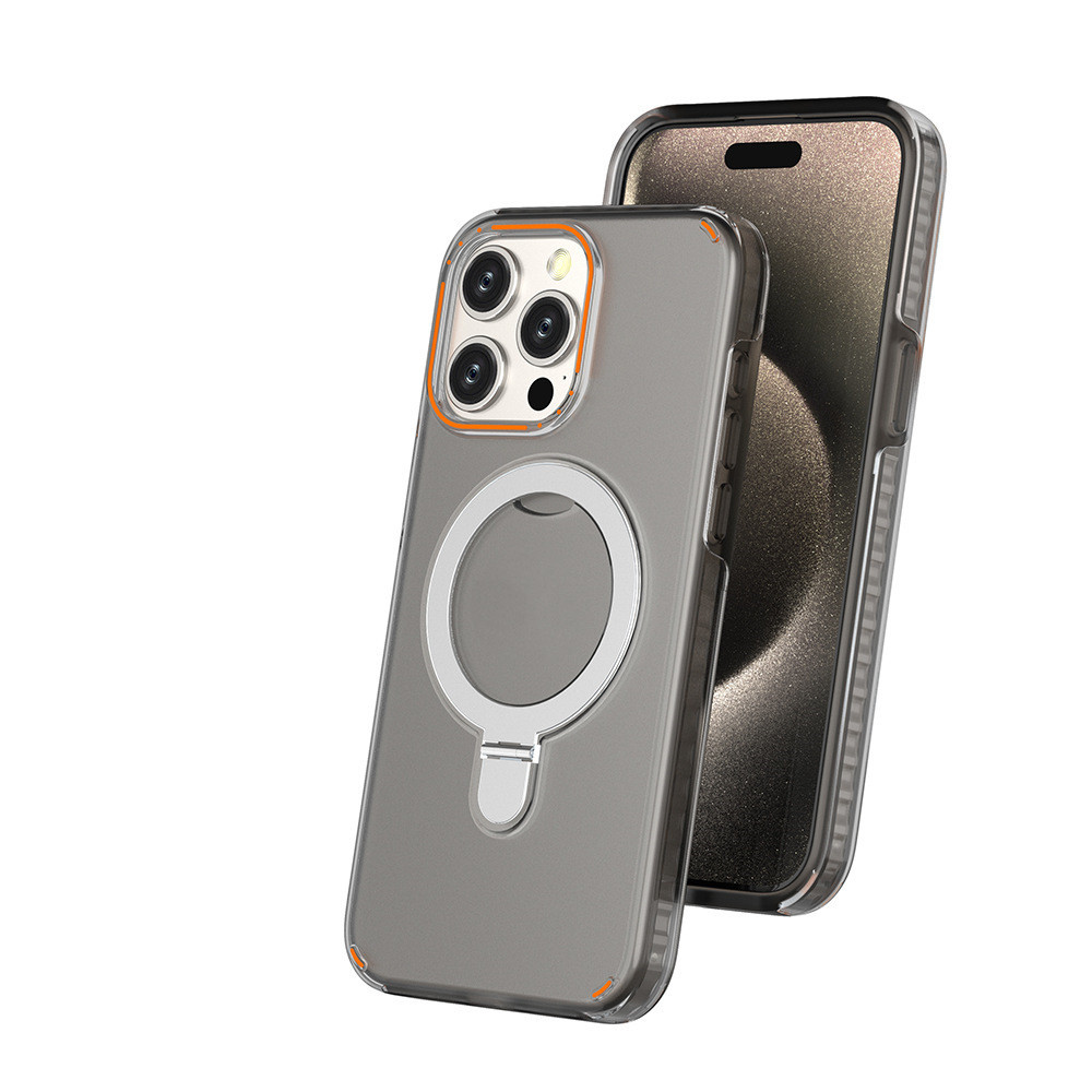 MagSafe-Compatible iPhone Case with 135° Rotating Ring Stand – Transparent Shockproof Cover - Image 2
