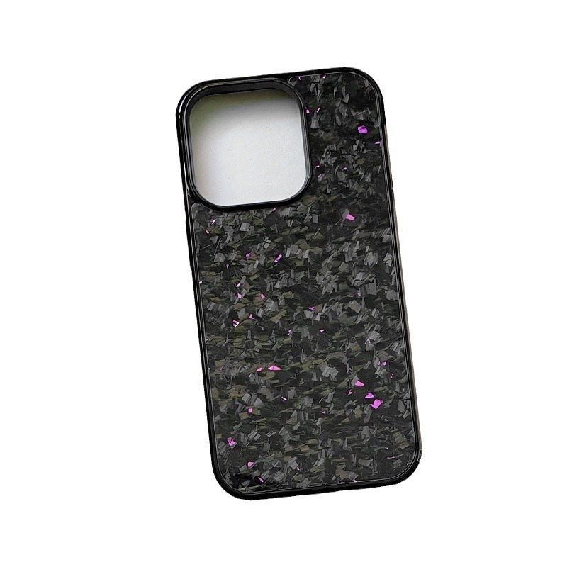 Forged Carbon Fiber iPhone Case – Magnetic Shock-Resistant Cover with Color Foil Flecks - Image 2