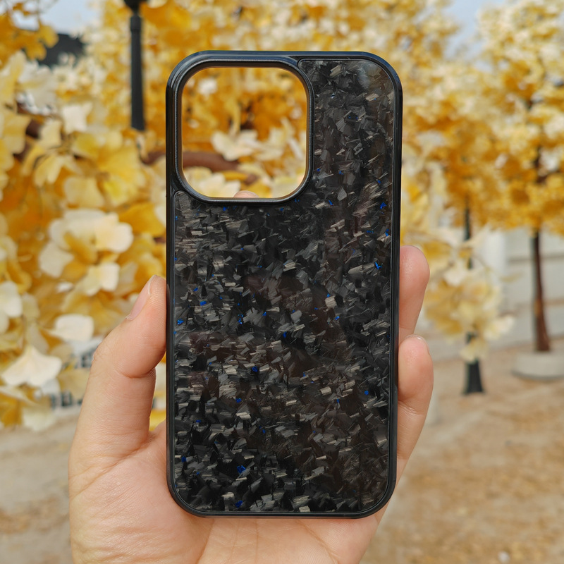 Forged Carbon Fiber iPhone Case – Magnetic Shock-Resistant Cover with Color Foil Flecks - Image 10