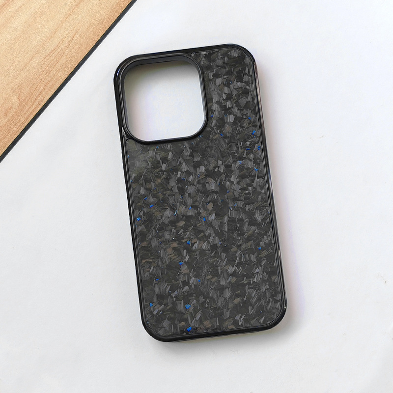 Forged Carbon Fiber iPhone Case – Magnetic Shock-Resistant Cover with Color Foil Flecks - Image 6
