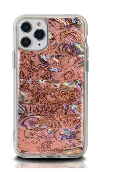 Iridescent Abalone Shell-Effect iPhone Case with Clear Bumper