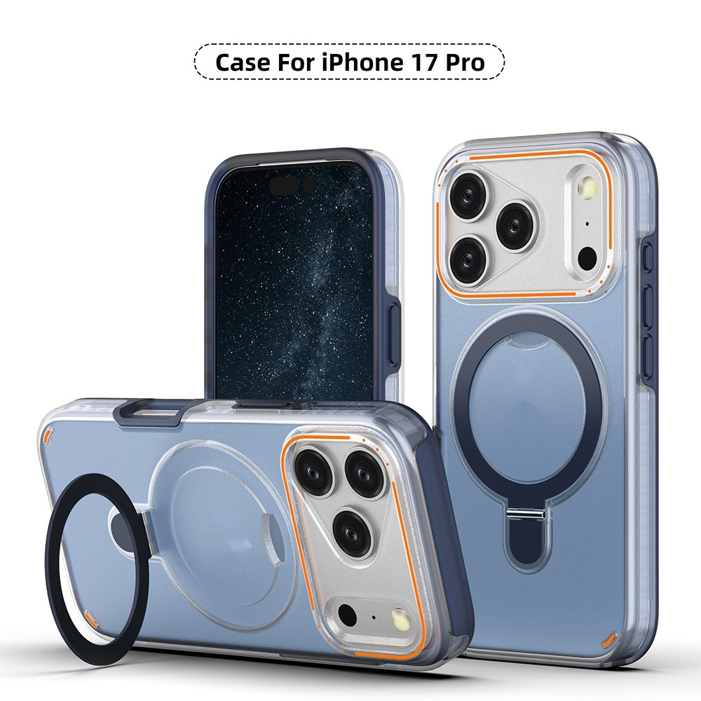 MagSafe-Compatible iPhone 17 Series Case with 360° Rotating Ring Stand – Shockproof Magnetic Cover - Image 2