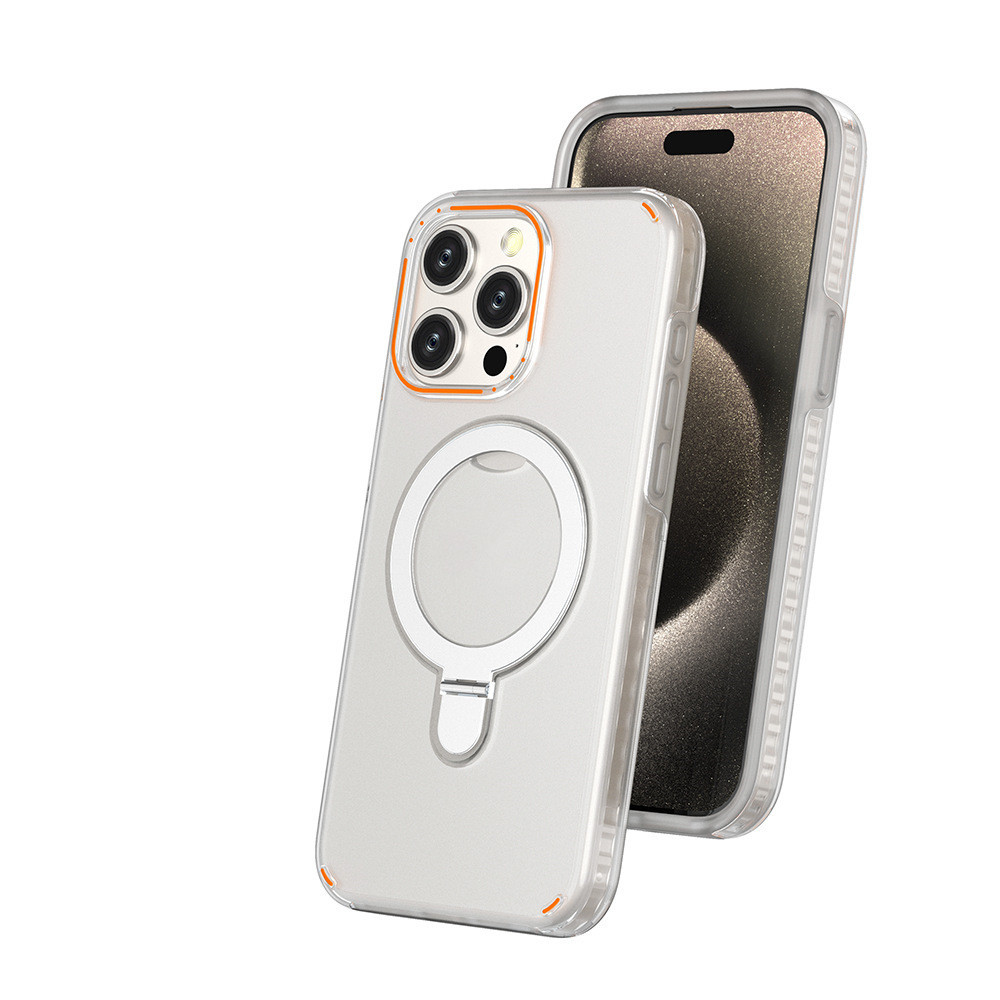 MagSafe-Compatible iPhone Case with 135° Rotating Ring Stand – Transparent Shockproof Cover - Image 9