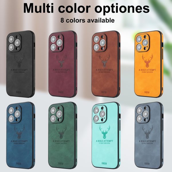 Embossed Deer Head iPhone 16 Case – MagSafe-Compatible PU Leather Magnetic Cover