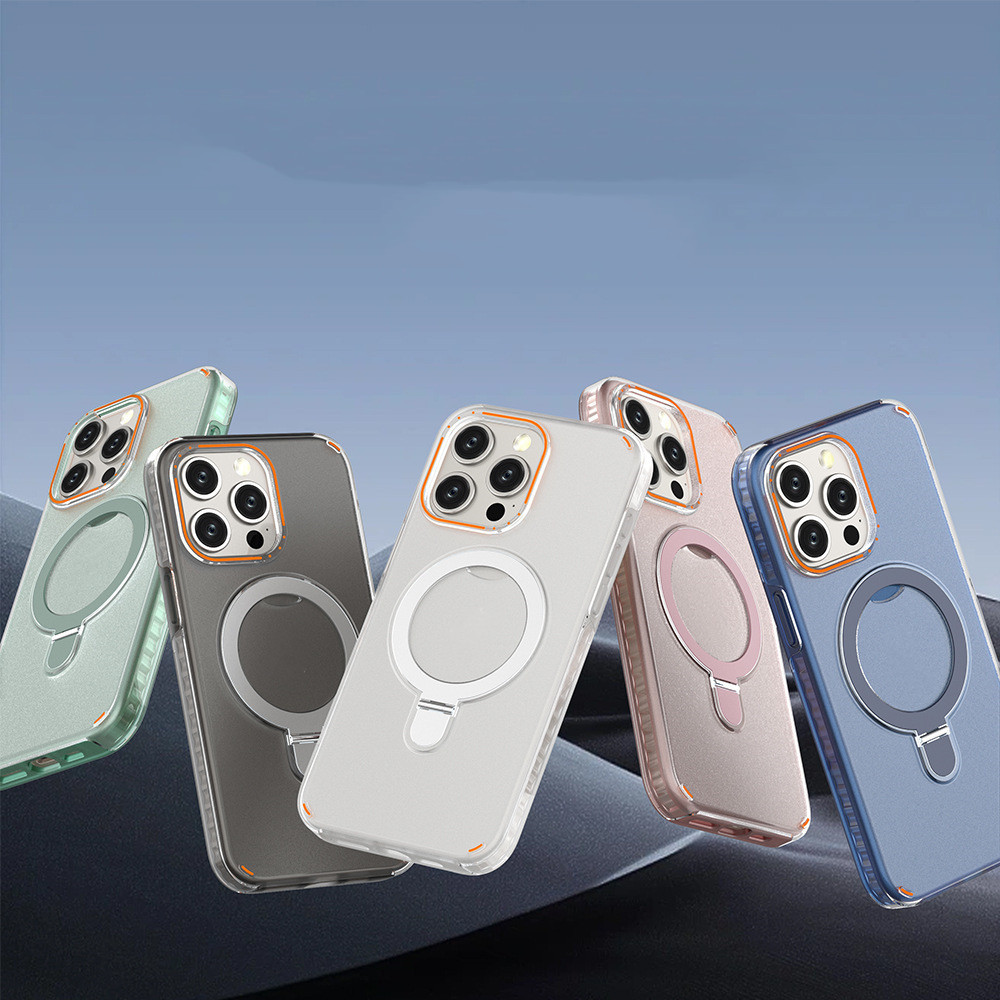 MagSafe-Compatible iPhone Case with 135° Rotating Ring Stand – Transparent Shockproof Cover - Image 7