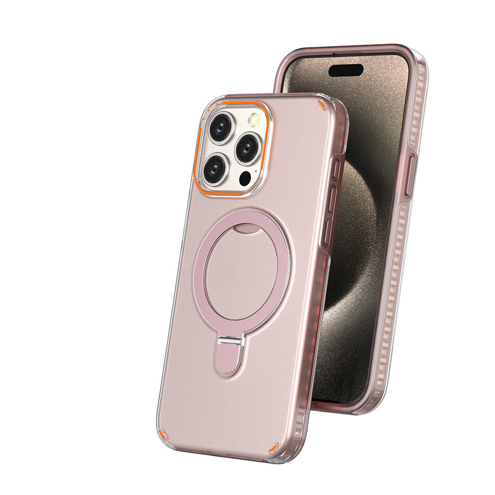 MagSafe-Compatible iPhone Case with 135° Rotating Ring Stand – Transparent Shockproof Cover - Image 3