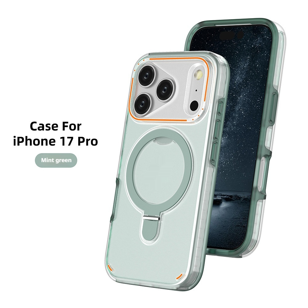 MagSafe-Compatible iPhone 17 Series Case with 360° Rotating Ring Stand – Shockproof Magnetic Cover - Image 4