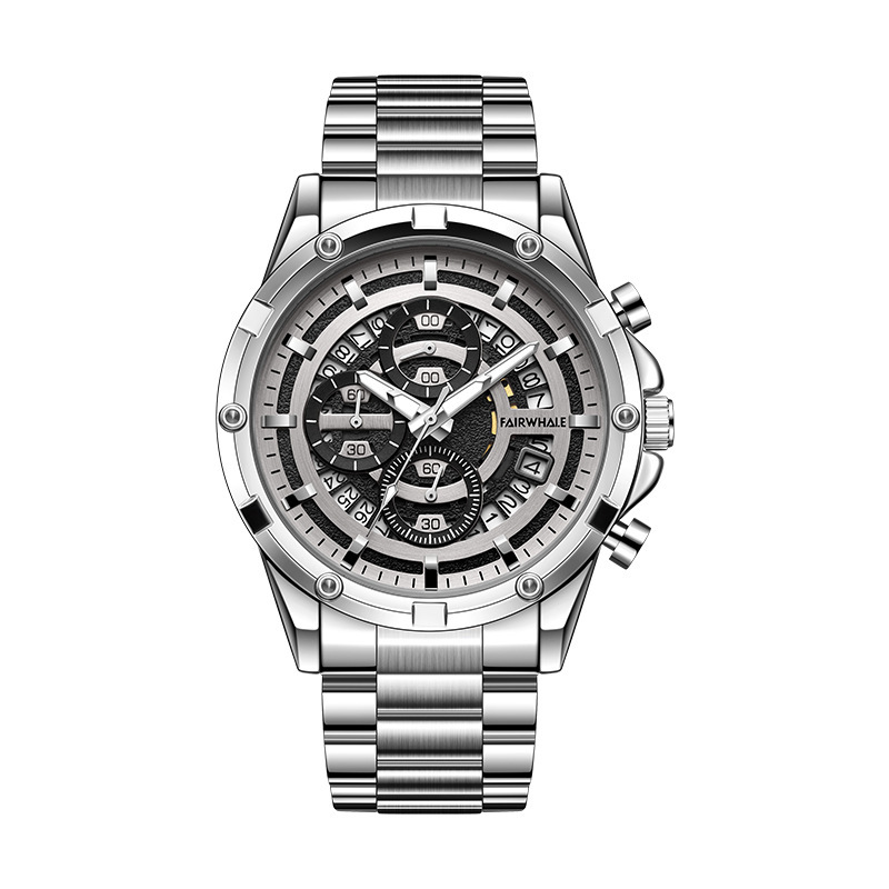 Men’s Luminous Quartz Watch – Casual Multi-Dial Metal Bracelet Wristwatch - Image 3