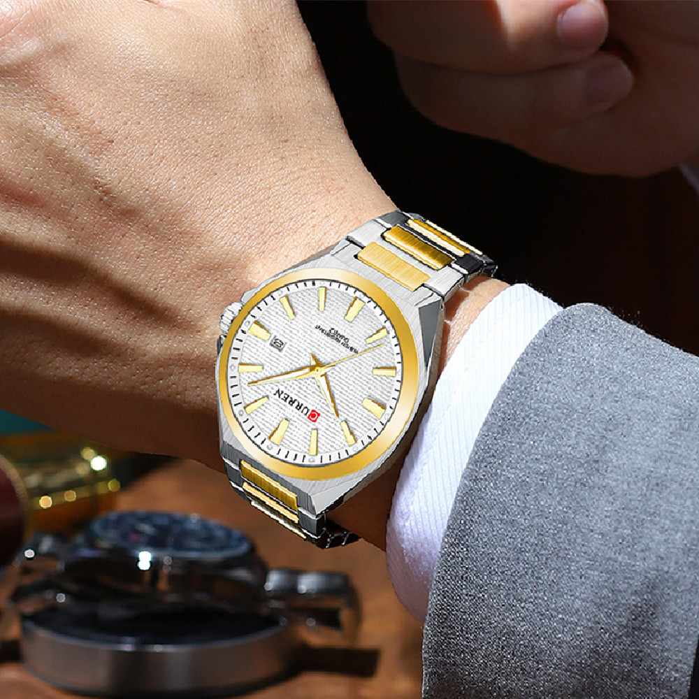 Men’s Retro Minimalist Large-Dial Watch – Casual Metal-Bracelet Wristwatch