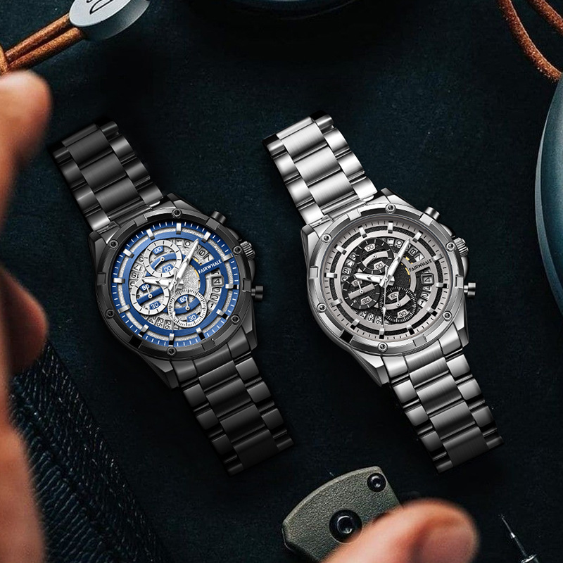 Men’s Luminous Quartz Watch – Casual Multi-Dial Metal Bracelet Wristwatch - Image 2