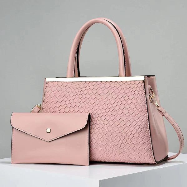 Women’s 2-Piece Embossed PU Leather Tote and Pouch Set