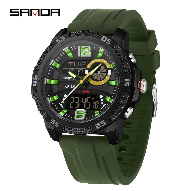 SANDA Men’s Analog-Digital Sports Watch with Alarm & Luminous Display - Image 2