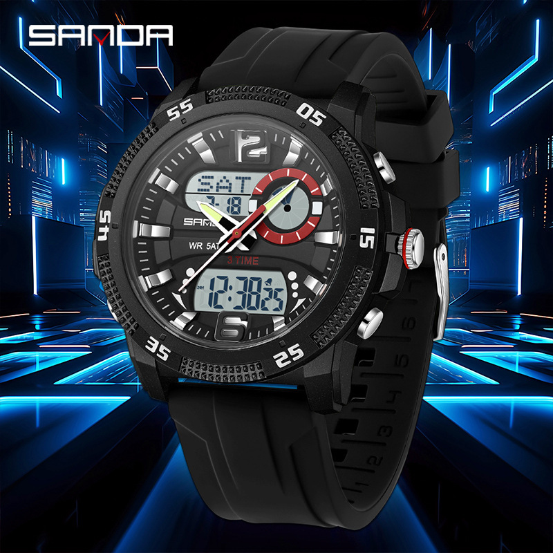 SANDA Men’s Analog-Digital Sports Watch with Alarm & Luminous Display - Image 3