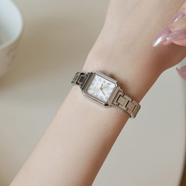 Women’s Slim Crystal-Accented Rectangular-Dial Watch
