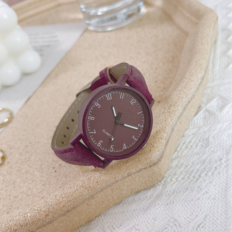Women’s Retro Minimalist Analog Watch with Leather-Look Strap
