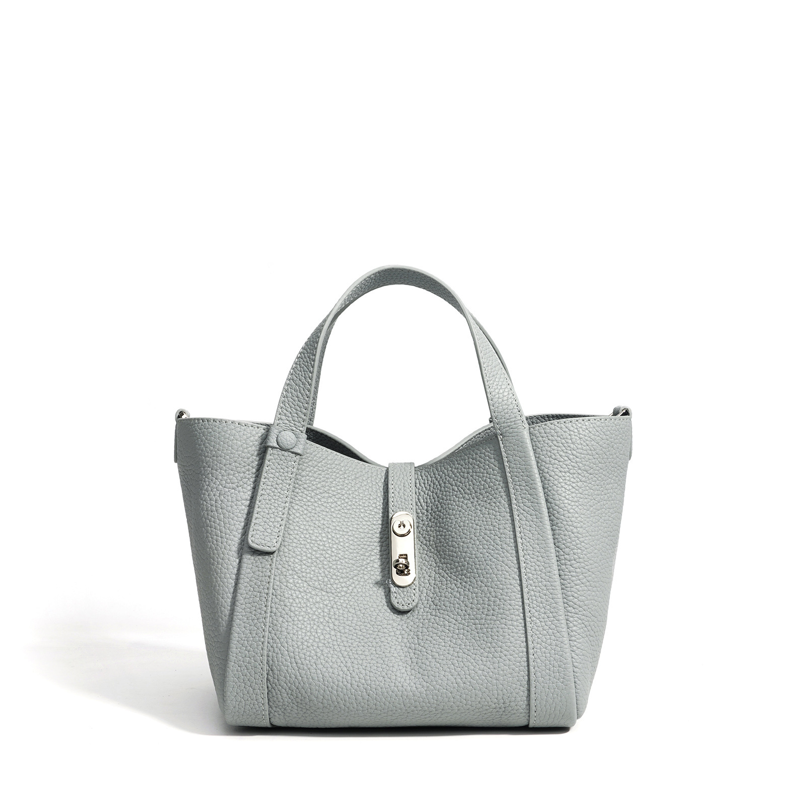Women’s Minimalist Full-Grain Leather Tote Crossbody Bag - Image 5