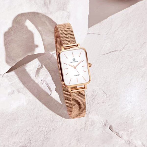 Women’s Rectangular-Dial 30M Water-Resistant Quartz Watch