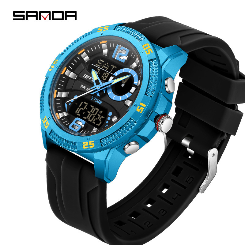 SANDA Men’s Analog-Digital Sports Watch with Alarm & Luminous Display - Image 6