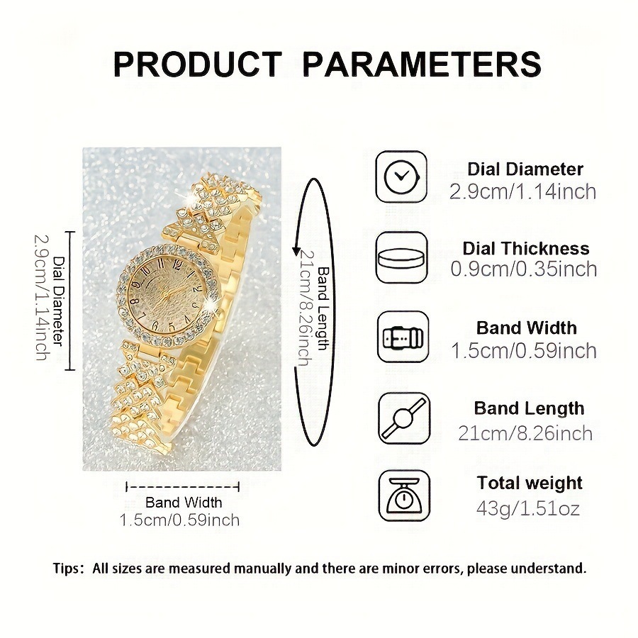 Women’s Crystal-Embellished Quartz Watch and Bracelet Set
