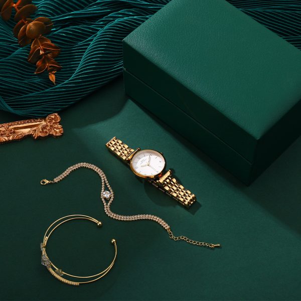 Women’s Analog Watch and Crystal Bracelet Gift Set
