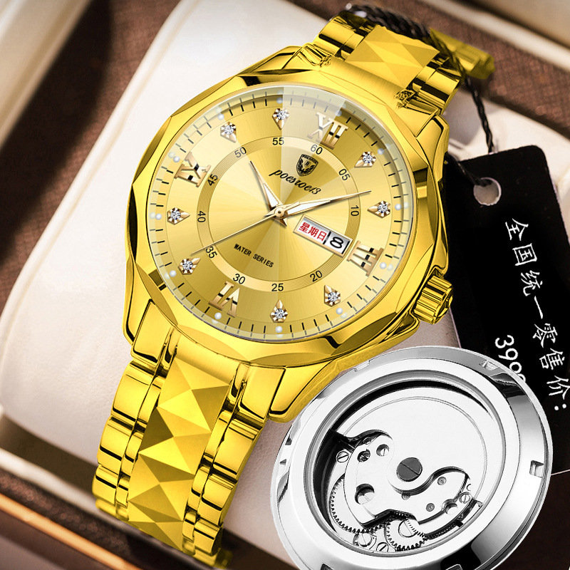 Men’s Mechanical Watch with Transparent Case Back – Butterfly-Clasp Steel Wristwatch - Image 2