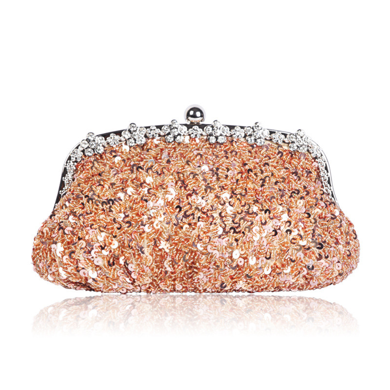 Women’s Hand-Beaded Sequin Evening Clutch with Chain Strap - Image 5