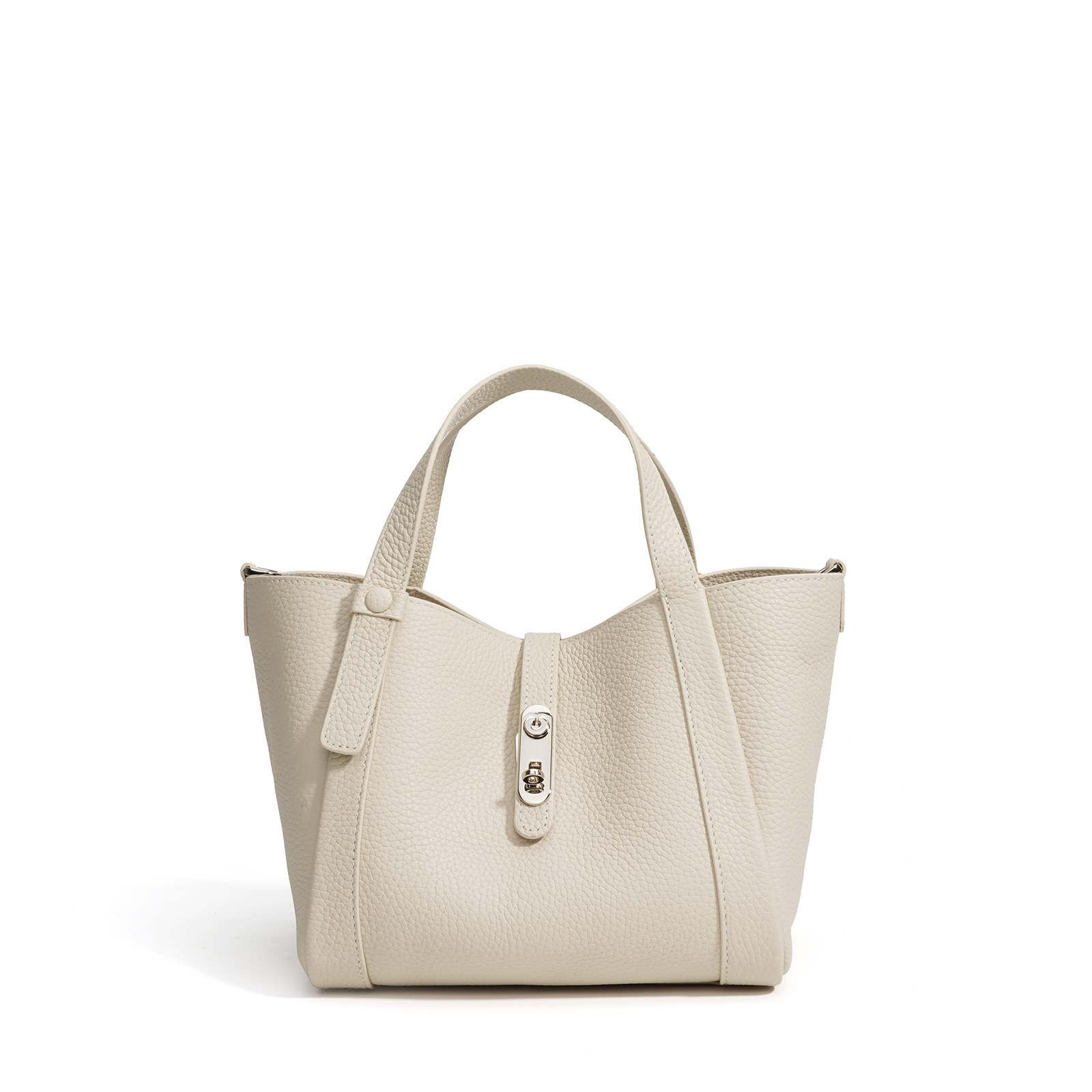 Women’s Minimalist Full-Grain Leather Tote Crossbody Bag - Image 4