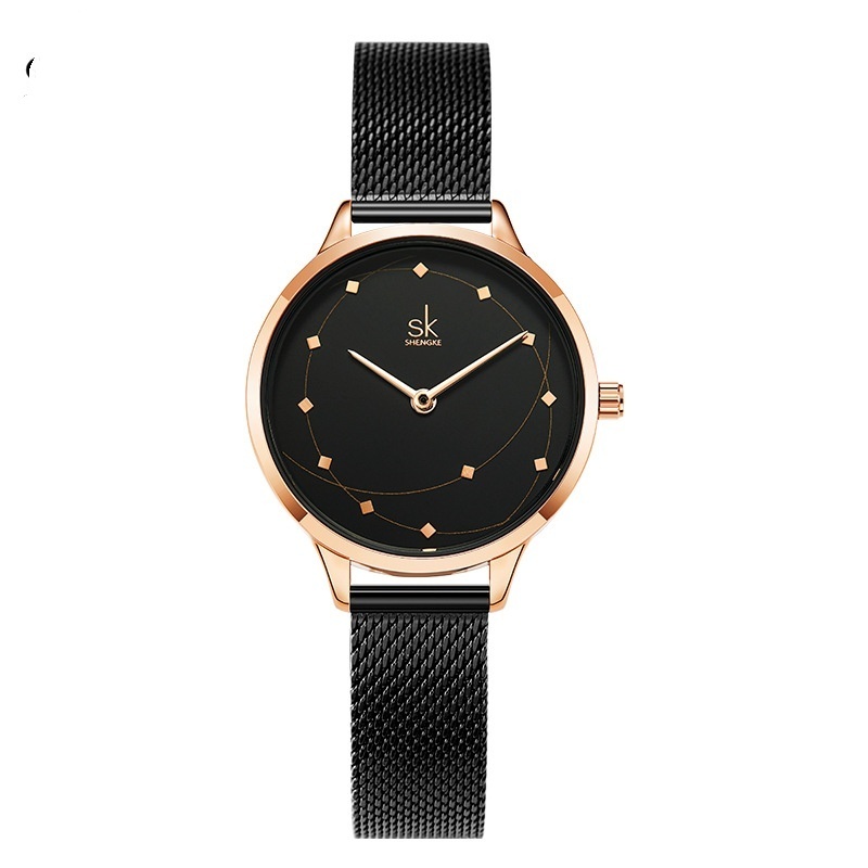 Women’s Minimalist Quartz Watch with Milanese Mesh Bracelet