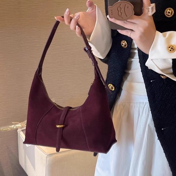 Women’s Matte Full-Grain Leather Dumpling Shoulder Bag