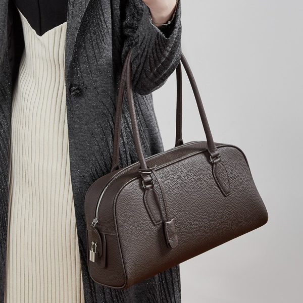 Women’s Full-Grain Leather Top-Handle Shoulder Bag