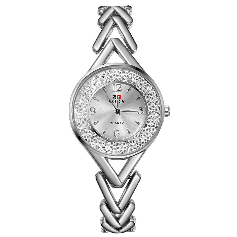 Women’s Crystal-Accented Quartz Bracelet Watch