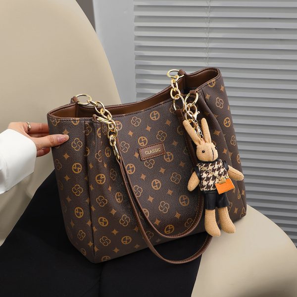Women’s Large-Capacity Printed Synthetic Leather Tote Bag