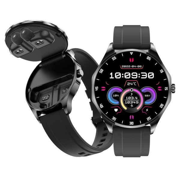 2-in-1 Smartwatch with Built-In Bluetooth Earbuds, NFC & Wellness Tracking
