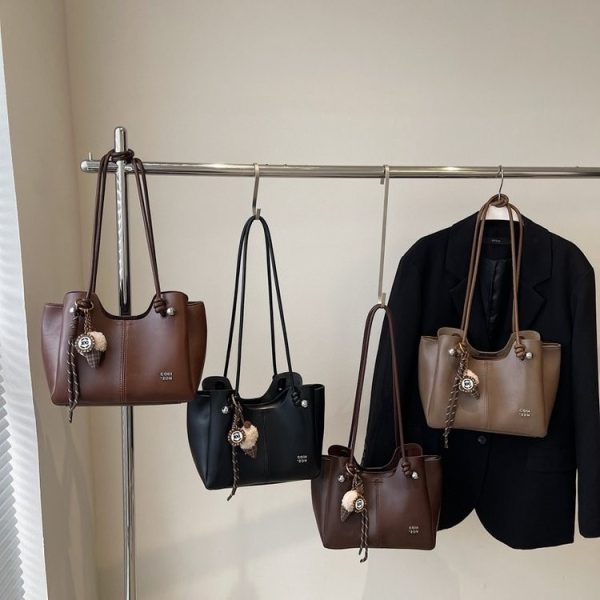 Women’s Large-Capacity PU Leather Tote Shoulder Bag