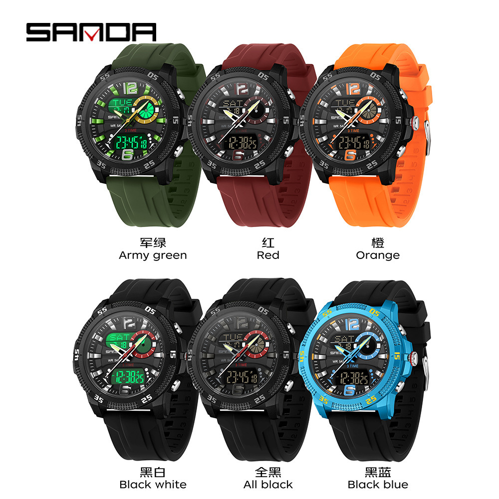 SANDA Men’s Analog-Digital Sports Watch with Alarm & Luminous Display - Image 9
