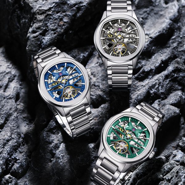 Men’s Mechanical Skeleton Watch – 30M Water-Resistant Open-Dial Wristwatch