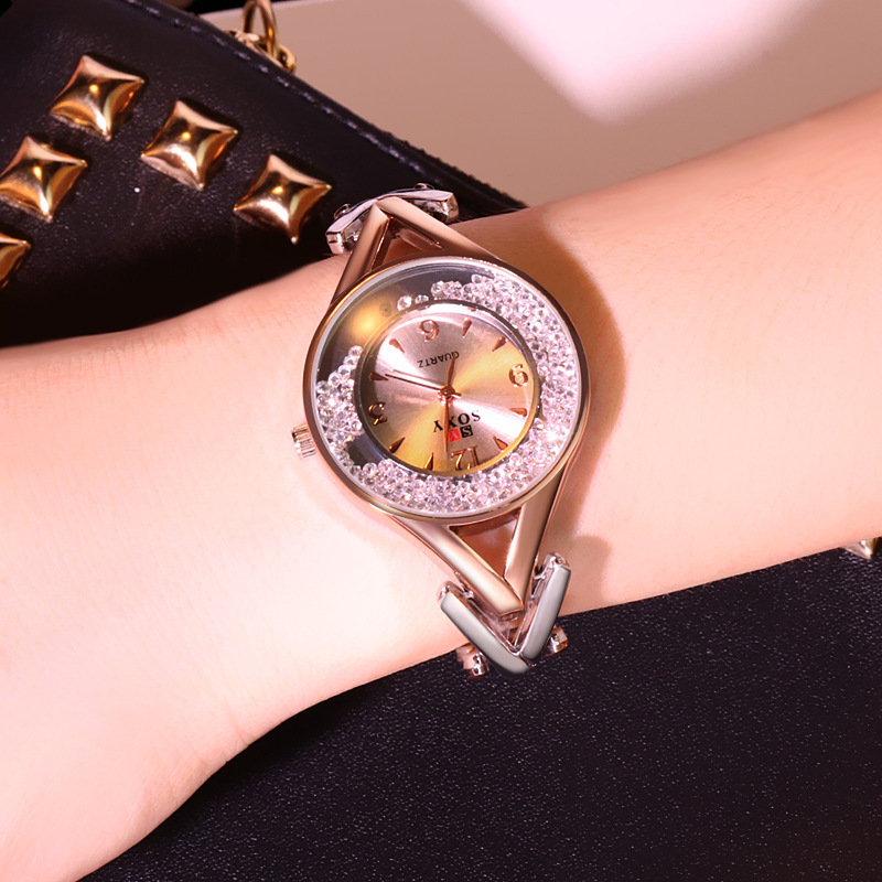 Women’s Crystal-Accented Quartz Bracelet Watch