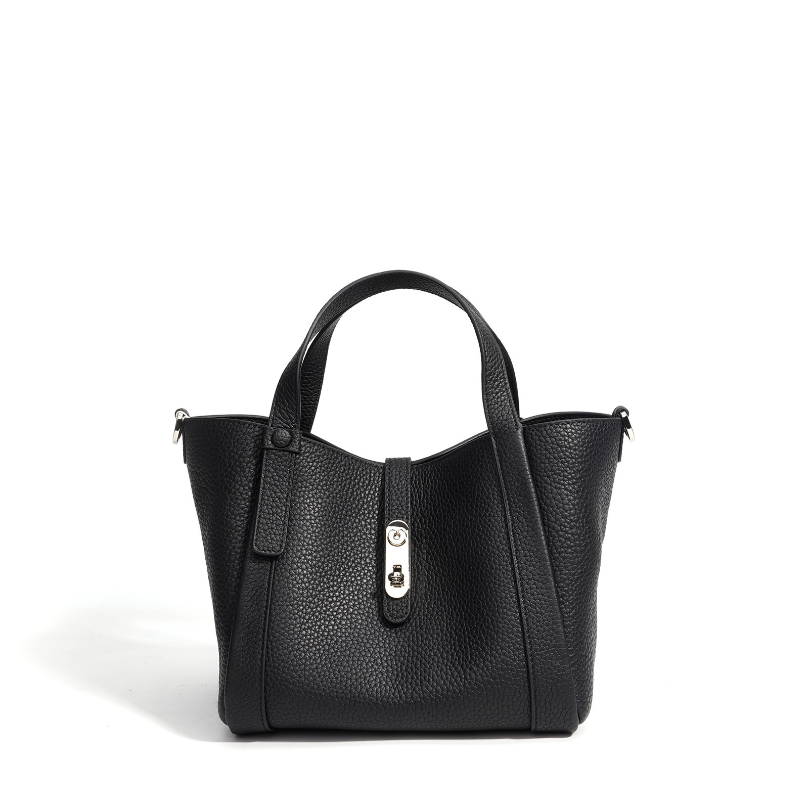Women’s Minimalist Full-Grain Leather Tote Crossbody Bag - Image 8