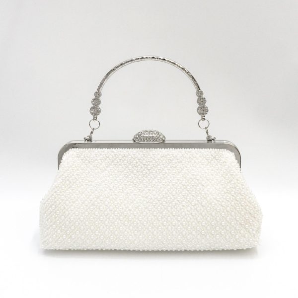 Women’s Fine-Beaded Evening Clutch with Chain Strap